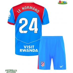 Atletico Madrid Robin Le Normand #24 Tredjeställ Barn 2025-26 Kortärmad (+ Korta byxor)